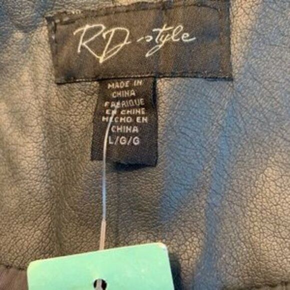 🆕 RD Rhonda Faux Leather Jacket with Knit Sides size L - Picture 4 of 7